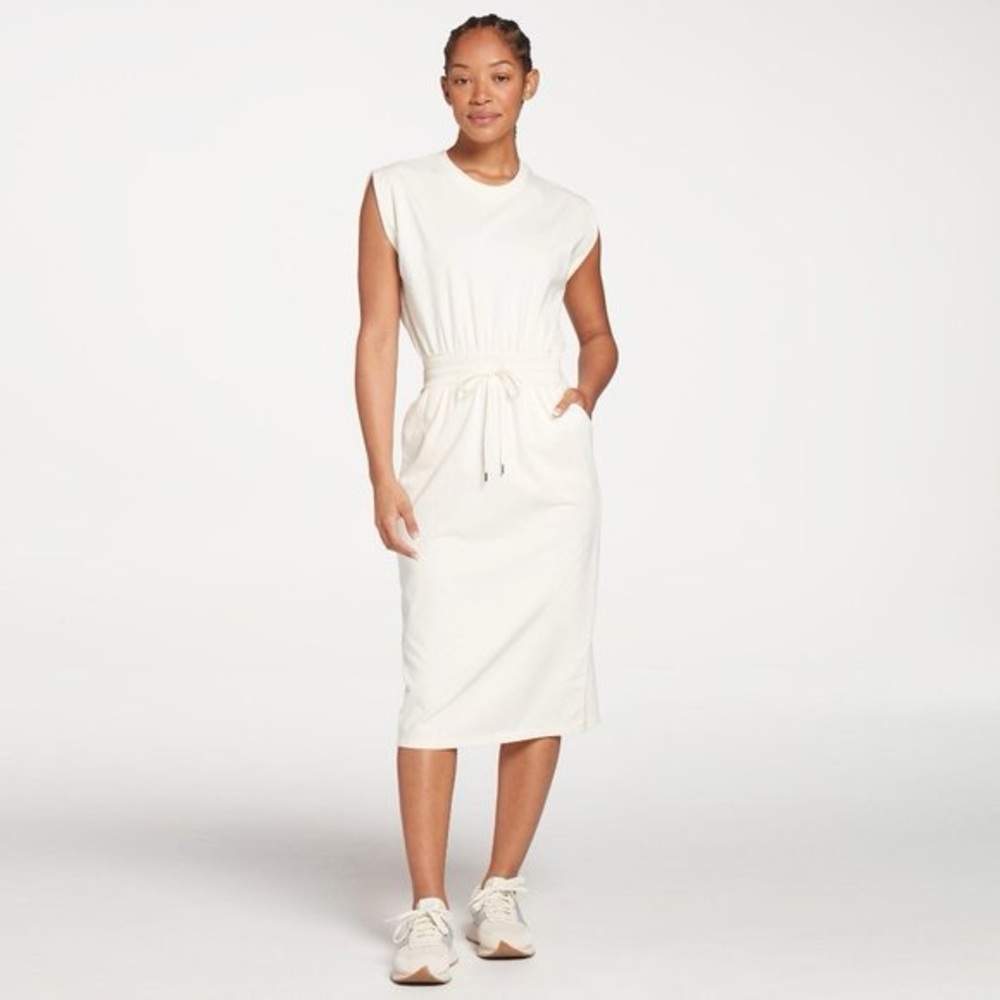 CALIA Women's Extended Shoulder Midi Dress y.
